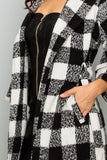 black & white checkerboard coat