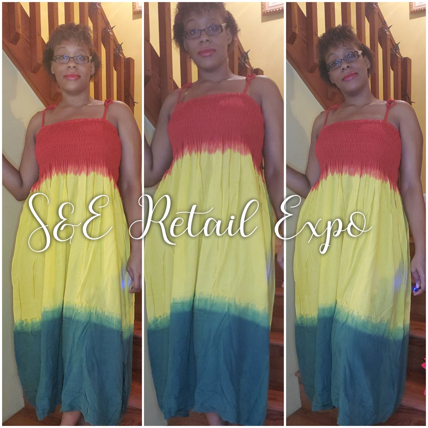 rasta spaghetti strapped summer dress