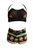 rasta/reggae  two piece shorts set