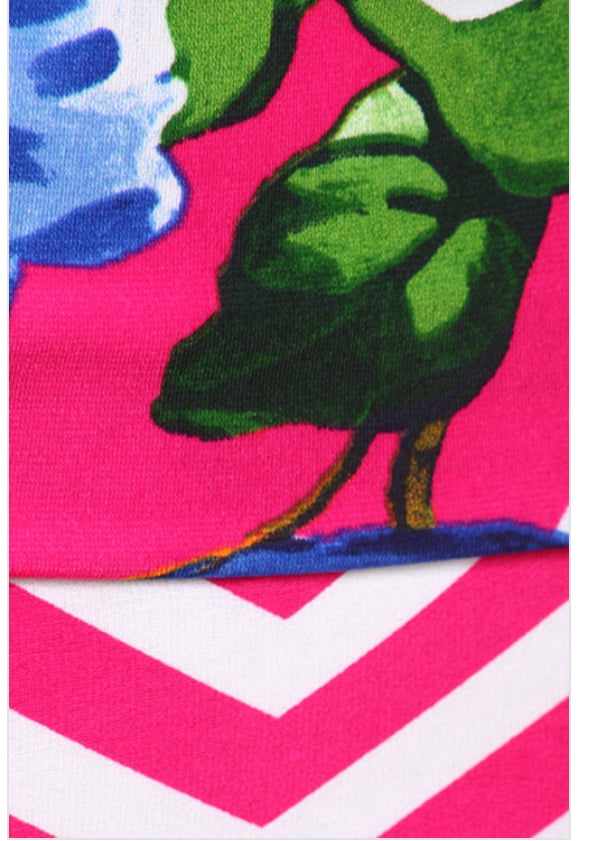 sexy diva chevron & floral print wide leg pants (free top)