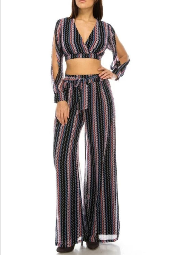 havanna nights palazzo pants & crop top set
