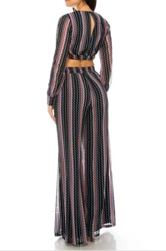 havanna nights palazzo pants & crop top set