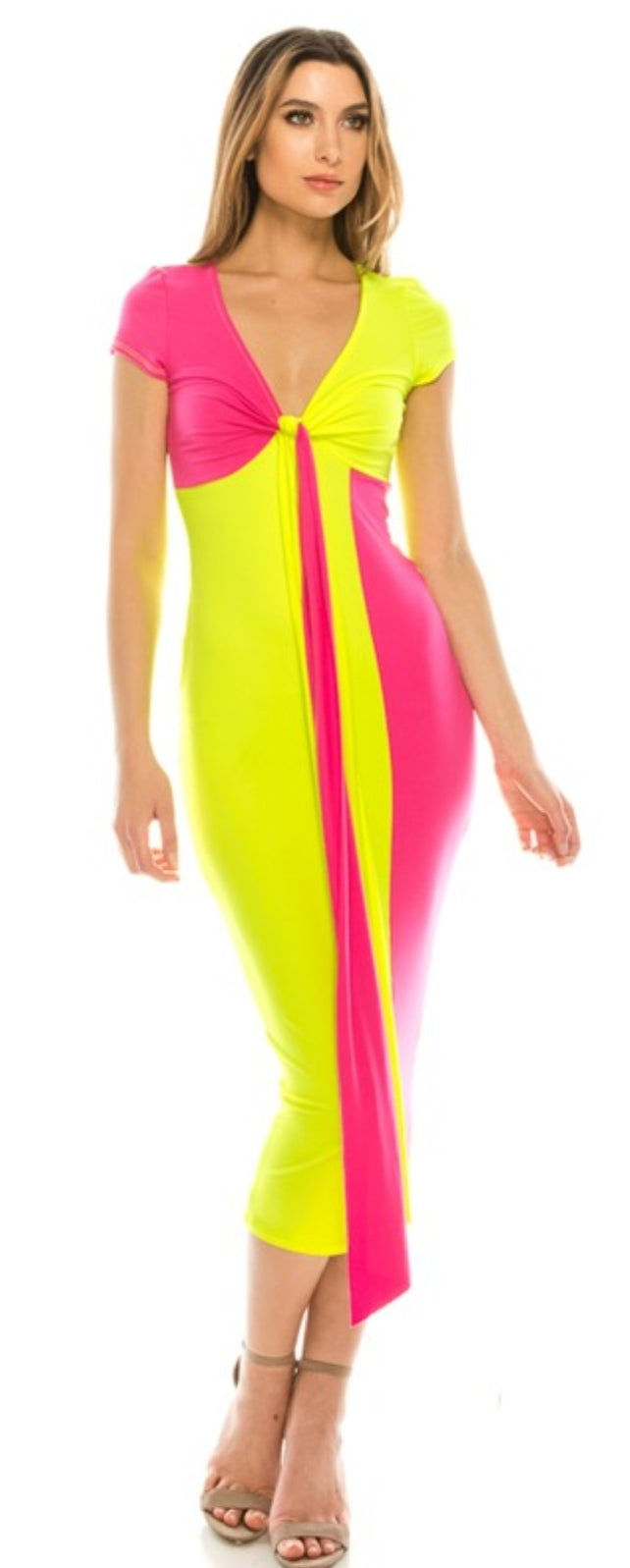 color block midi dress