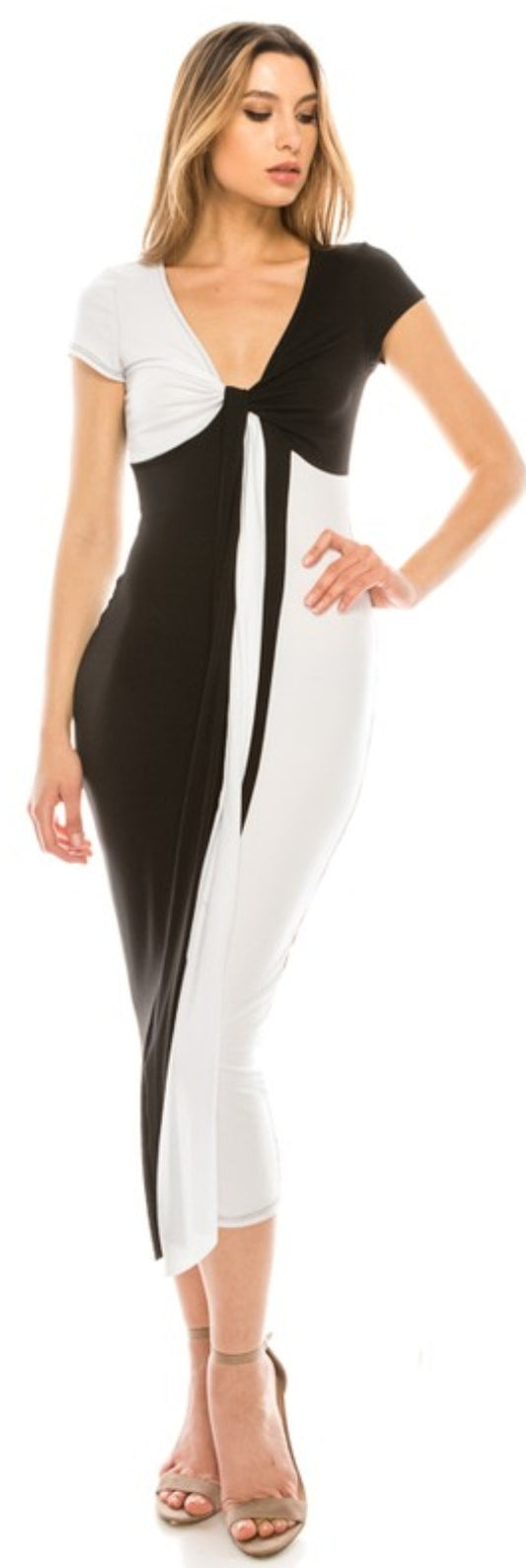 color block midi dress