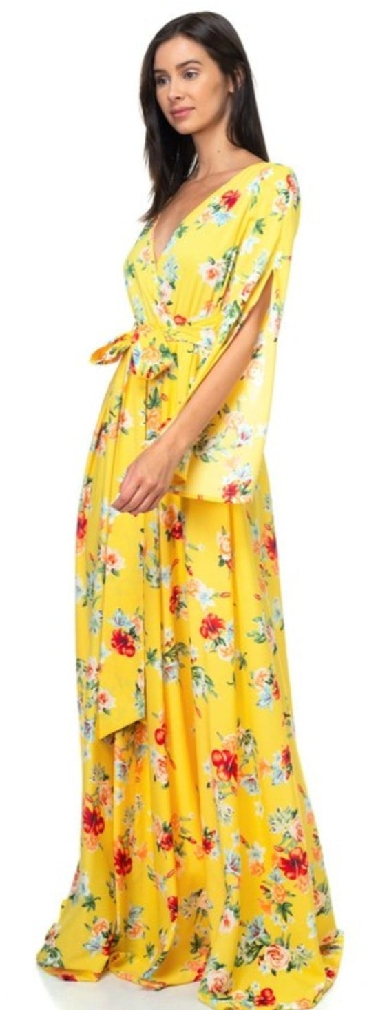 yellow floral maxi dress