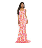 tie dye low back fish tailed maxi dress