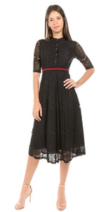 lace me up flare dress