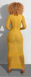 ruched up bodycon midi mustard dress
