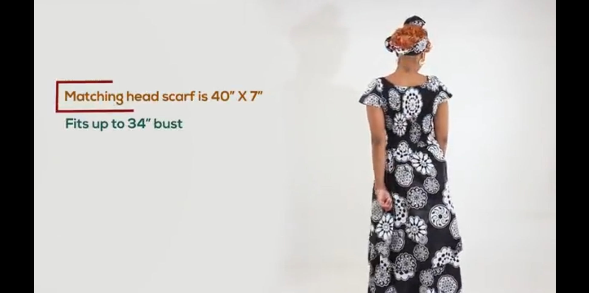 black & white african flare dress