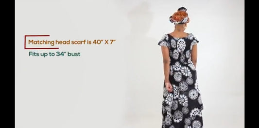 black & white african flare dress