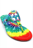 tie dye "groovy" flat sandals/slippers