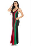pan-african colored striped maxi dress