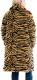 tiger print faux fur coat