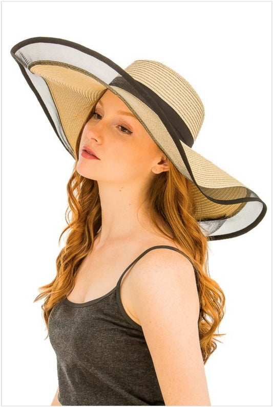 wide brim elegant floppy hat (beige)
