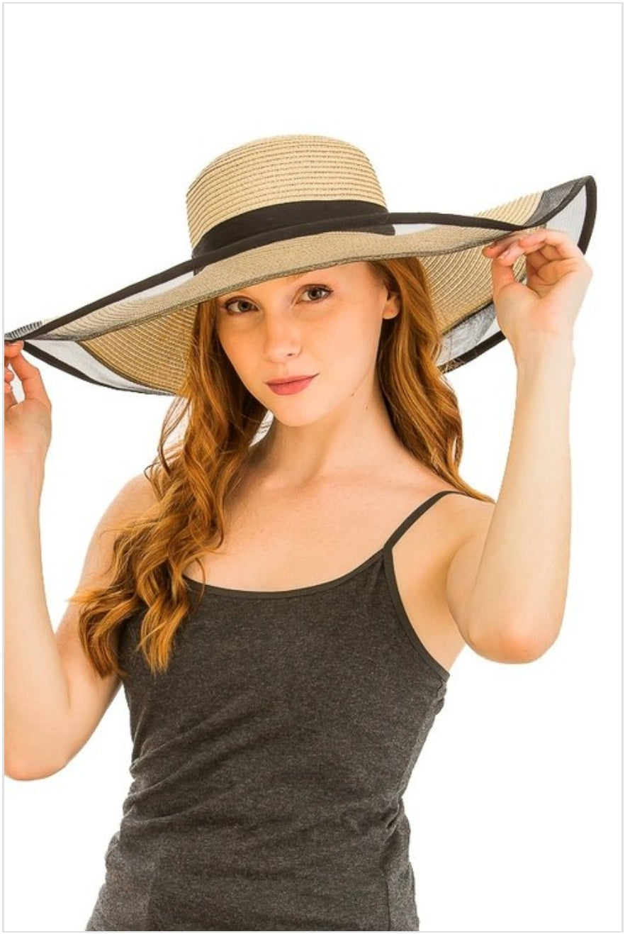 wide brim elegant floppy hat (beige)