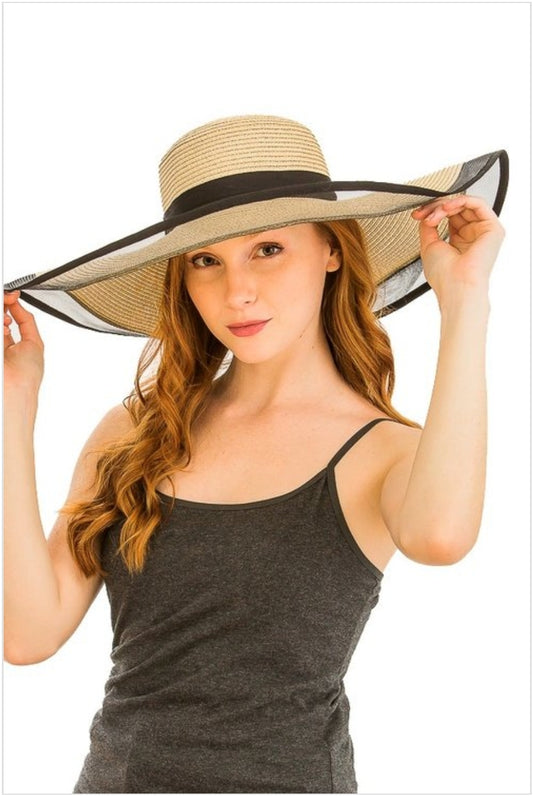 wide brim elegant floppy hat (beige)