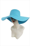 turquoise wide brim floppy sun hat
