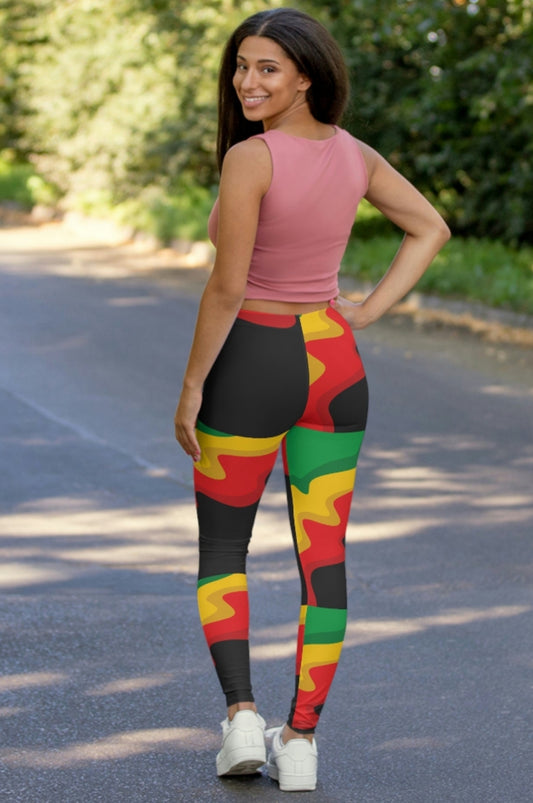 Rasta Print Women's Spandex Leggings