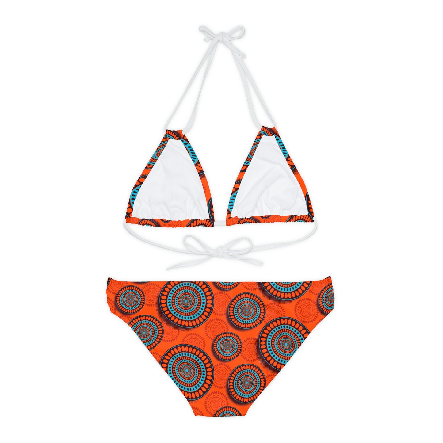 African Bold Print Strappy Bikini Set