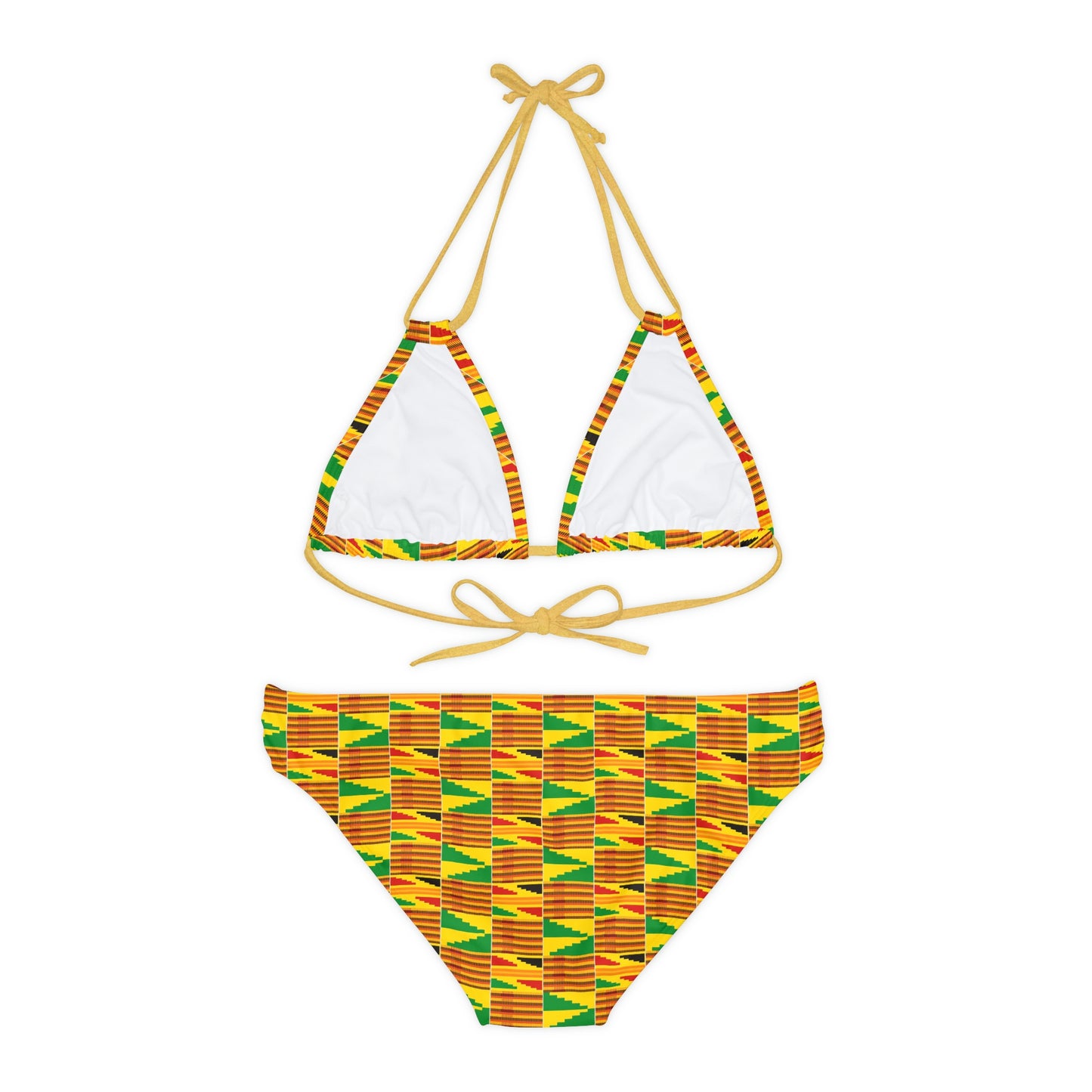 Kente Print Strappy Bikini Set