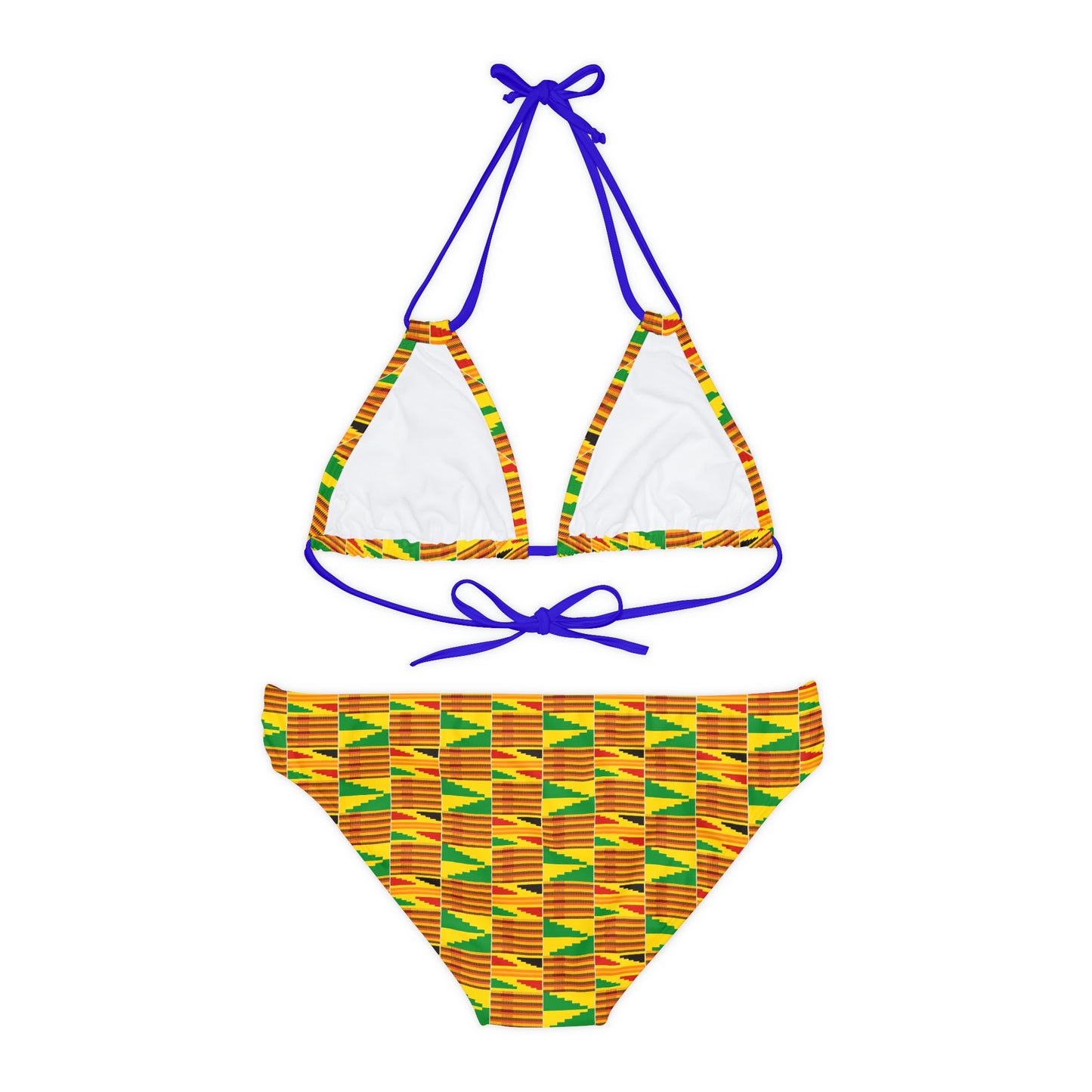 Kente Print Strappy Bikini Set