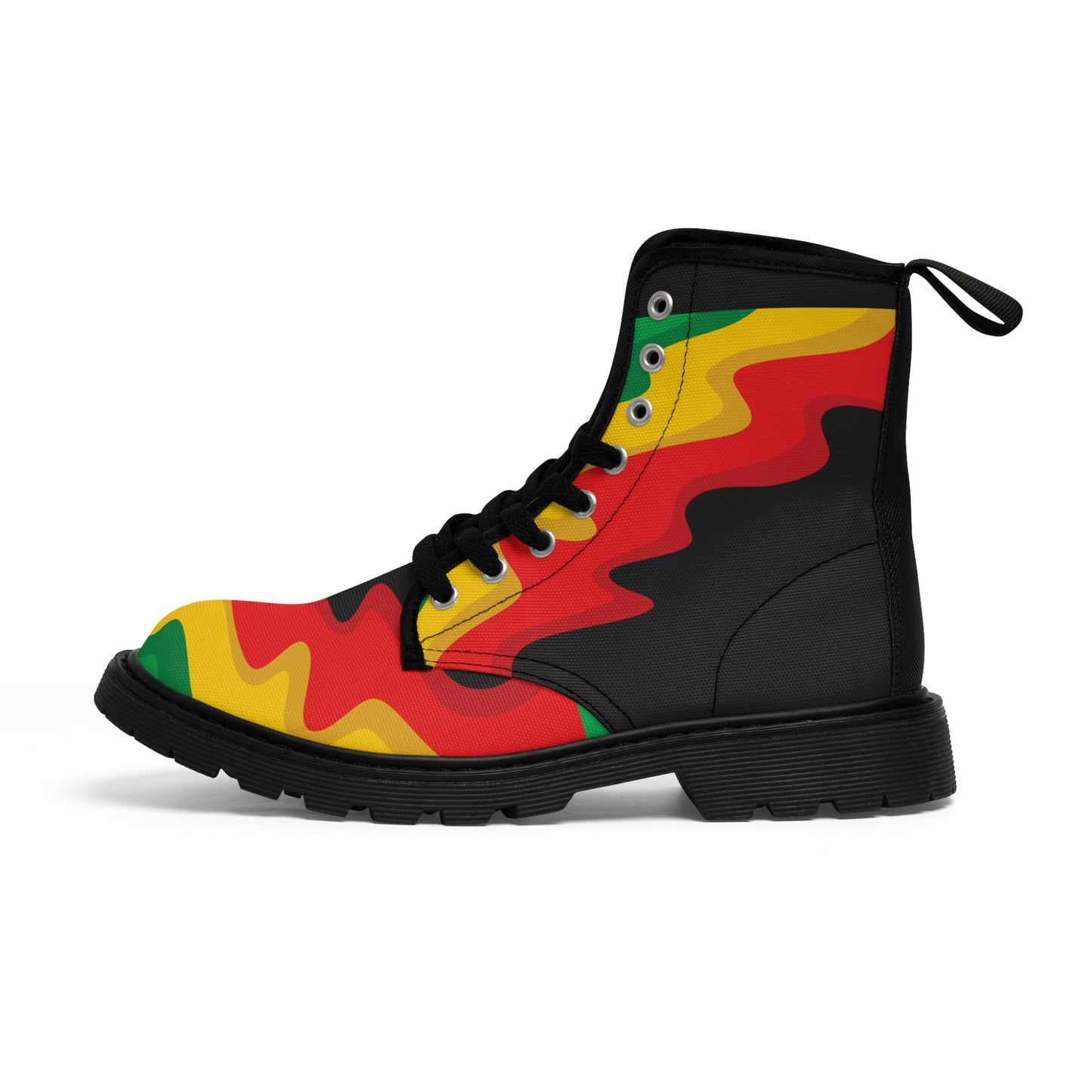 Rasta Print Customized Men's Canvas Boots