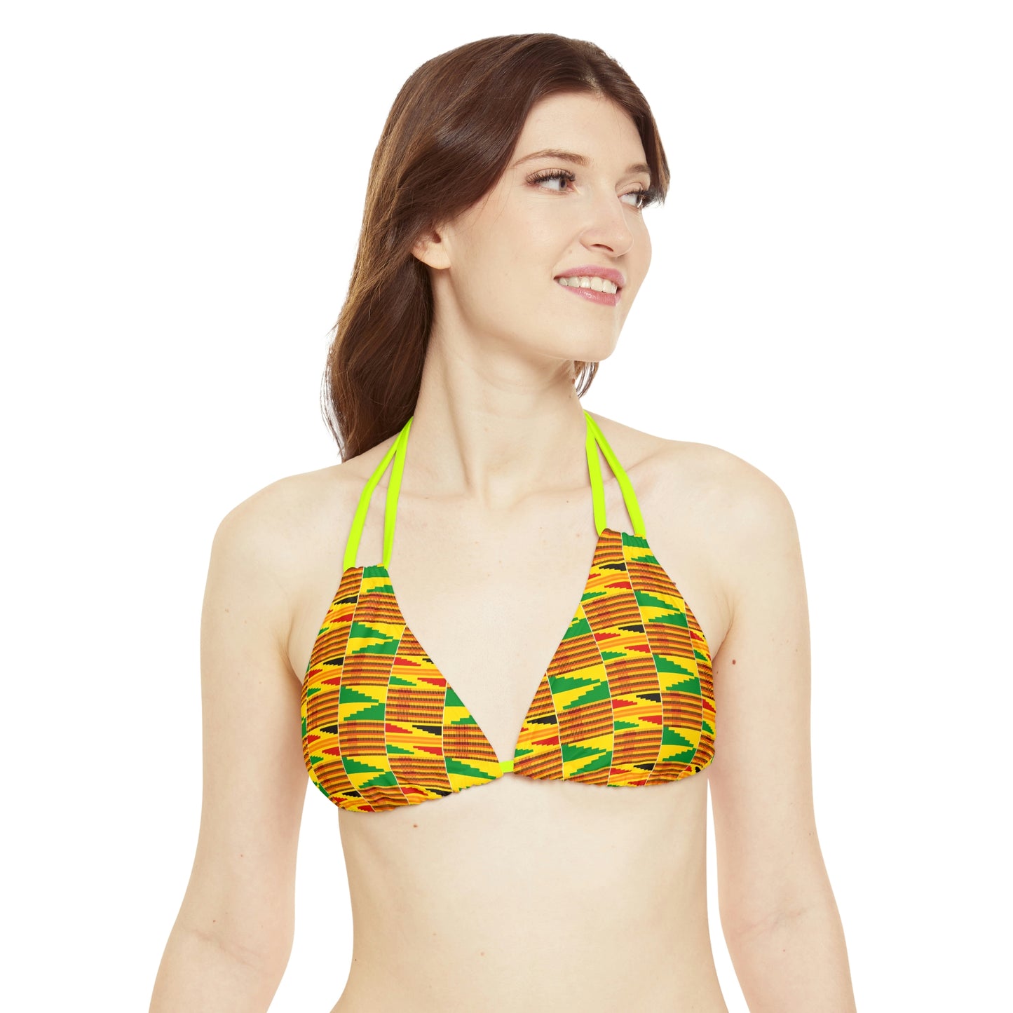 Kente Print Strappy Bikini Set