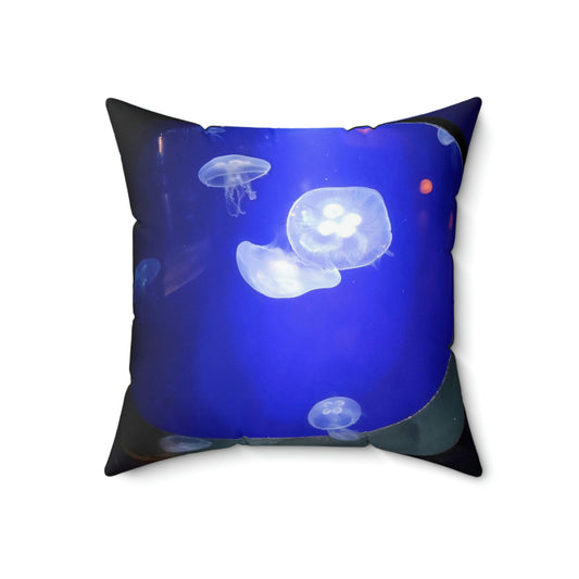 Jelly Fish Print Square Pillow