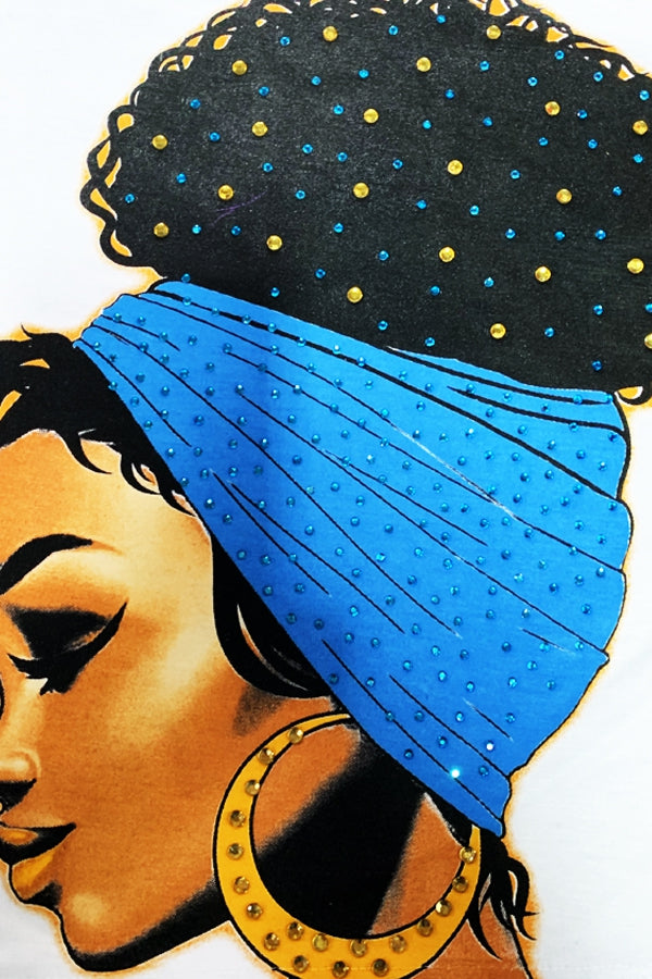 cute ebony chic afro cropped tee