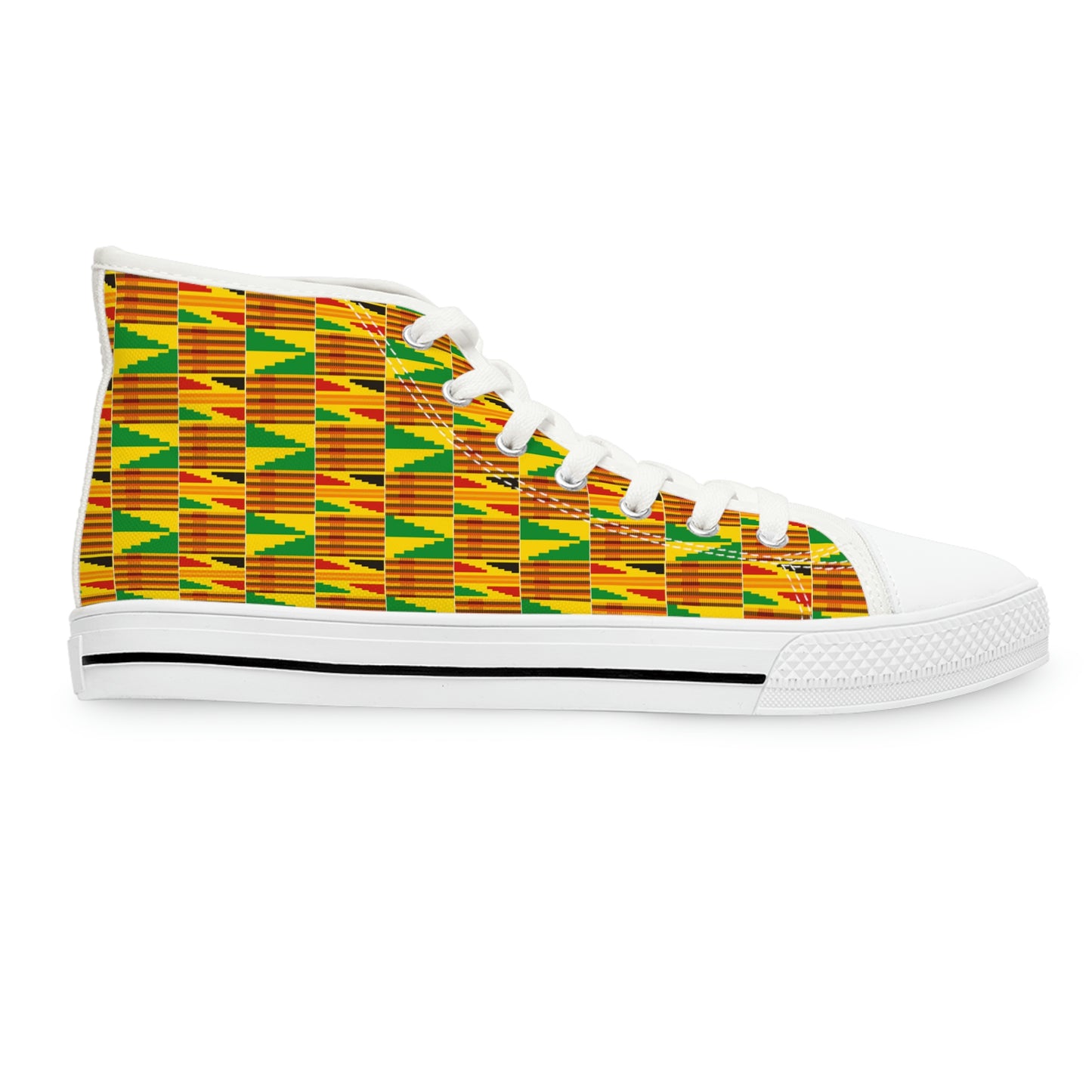 Customized Kente Print Women's High Top Sneakers