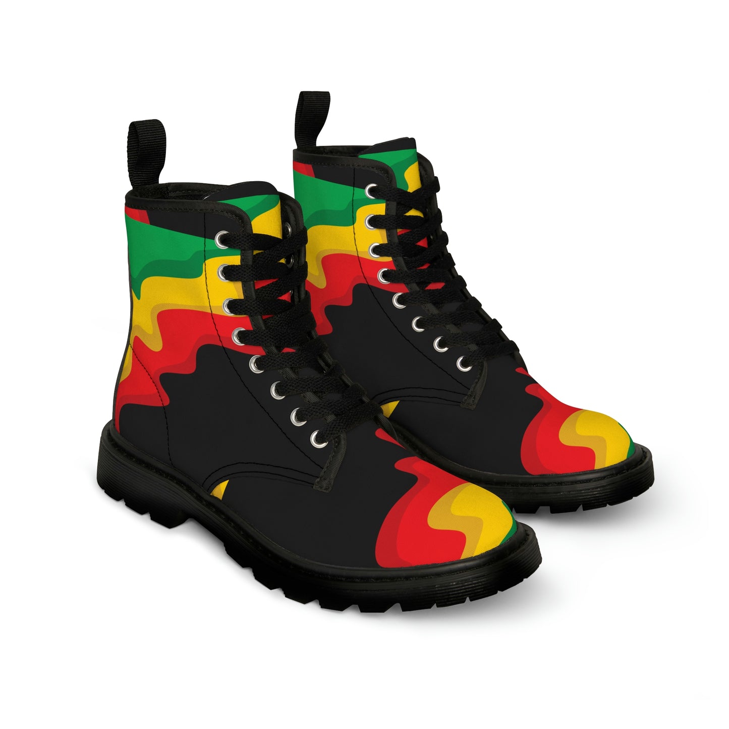 Rasta Print Customized Men's Canvas Boots