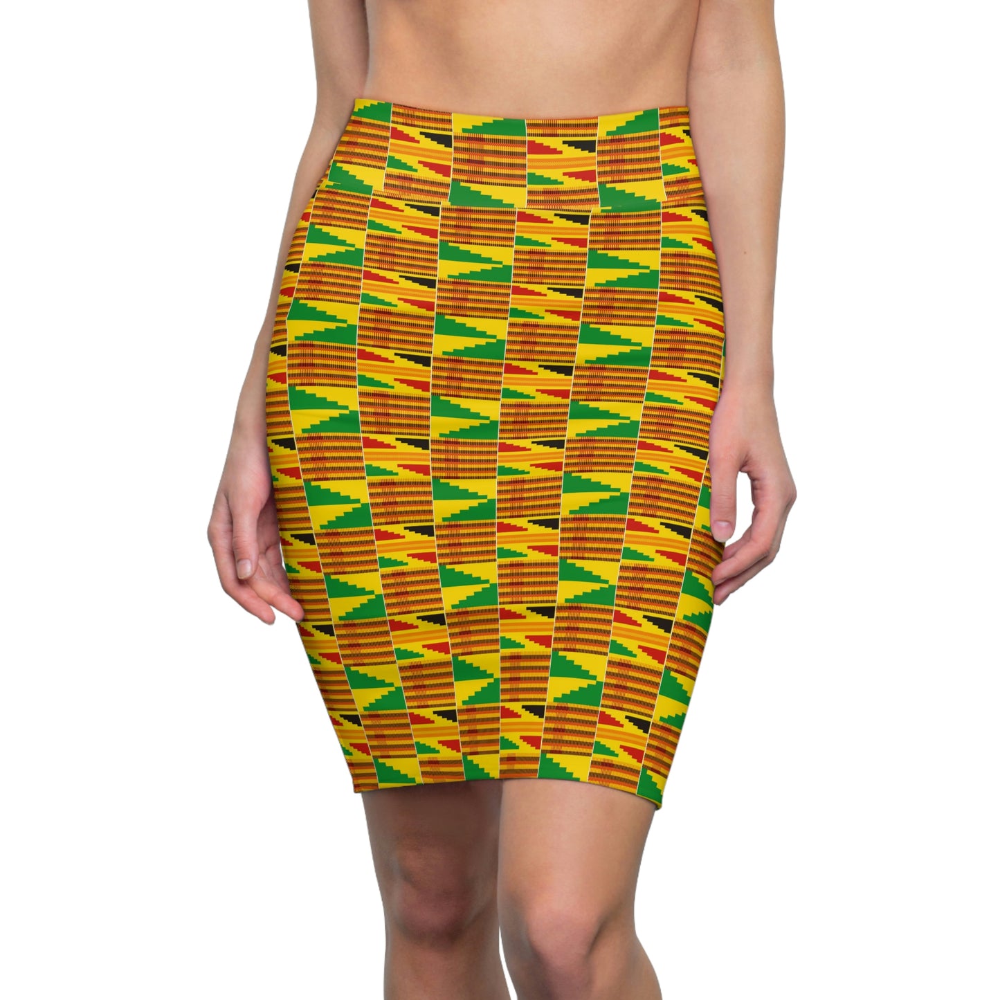 Kente African Print Pencil Skirt