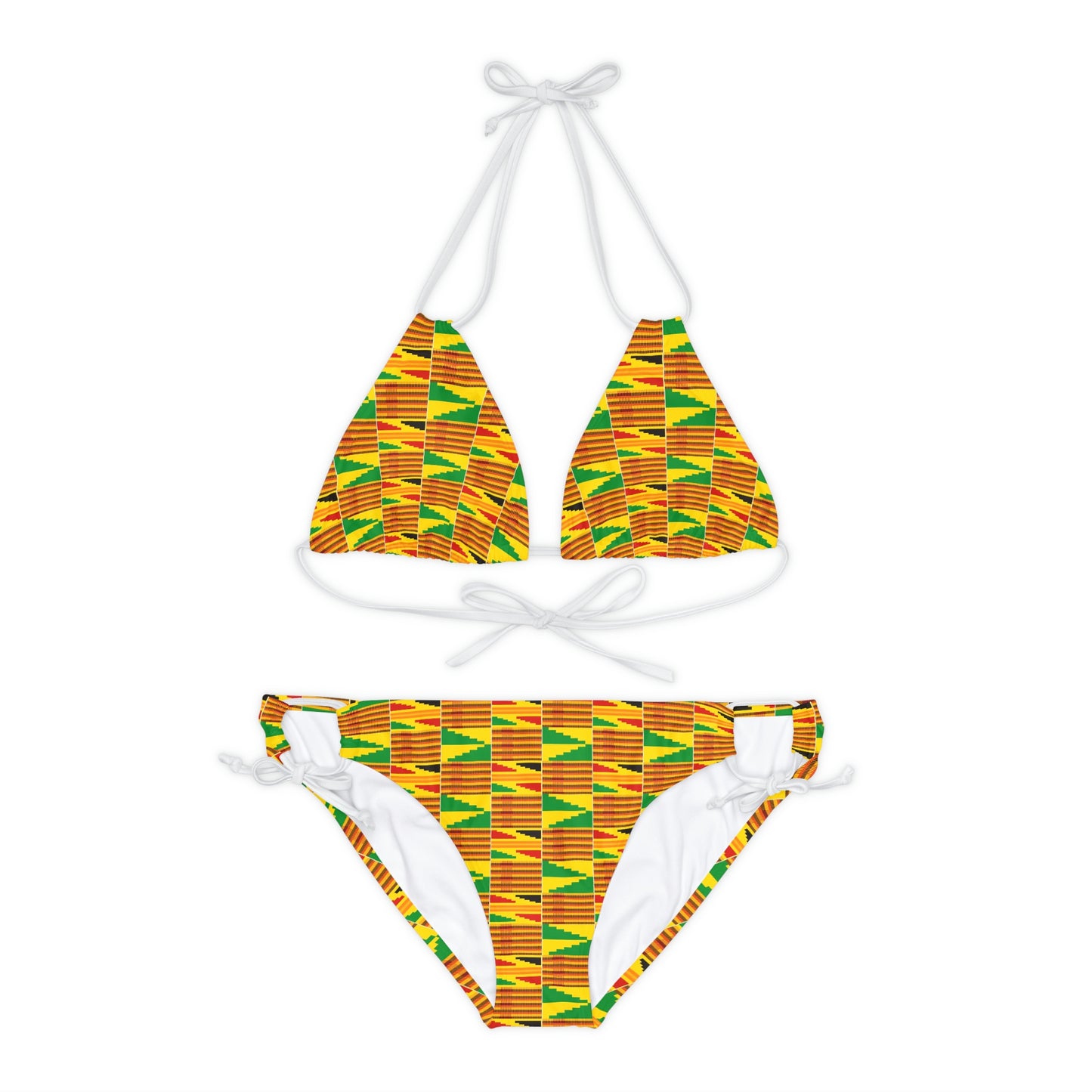 Kente Print Strappy Bikini Set
