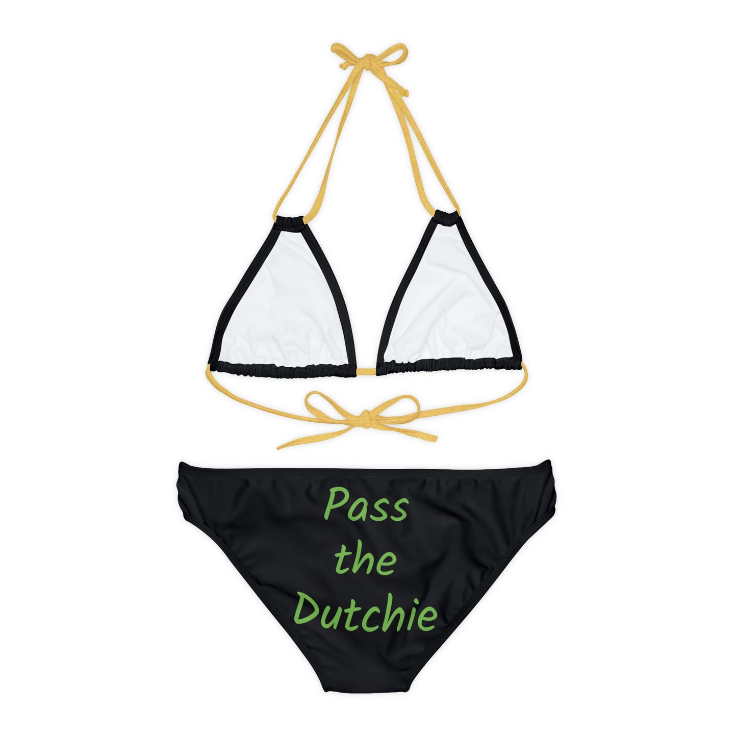 Rasta Reggae Lyric Graphic Print Strappy Bikini Set