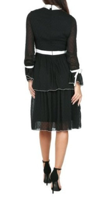 2 color blend classy bowtie dress