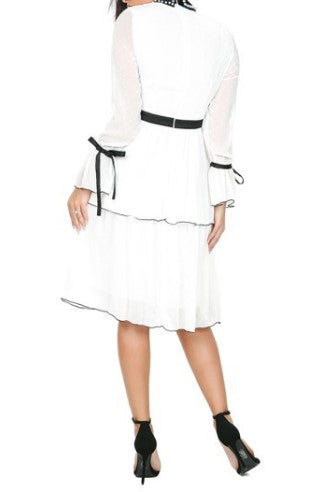 2 color blend classy bowtie dress