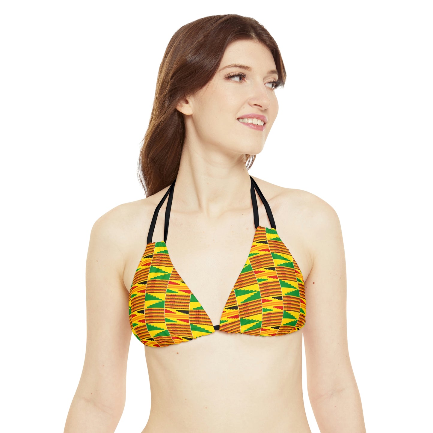 Kente Print Strappy Bikini Set