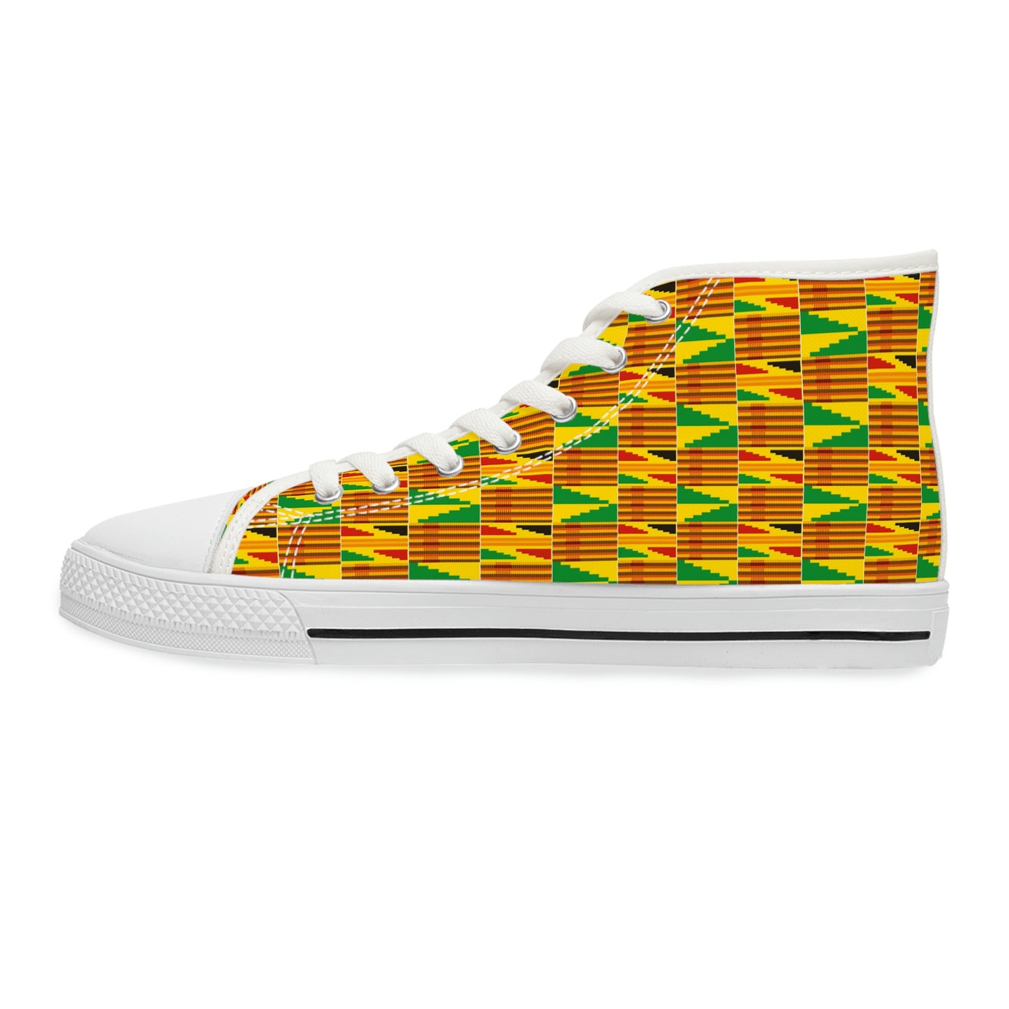 Customized Kente Print Women's High Top Sneakers