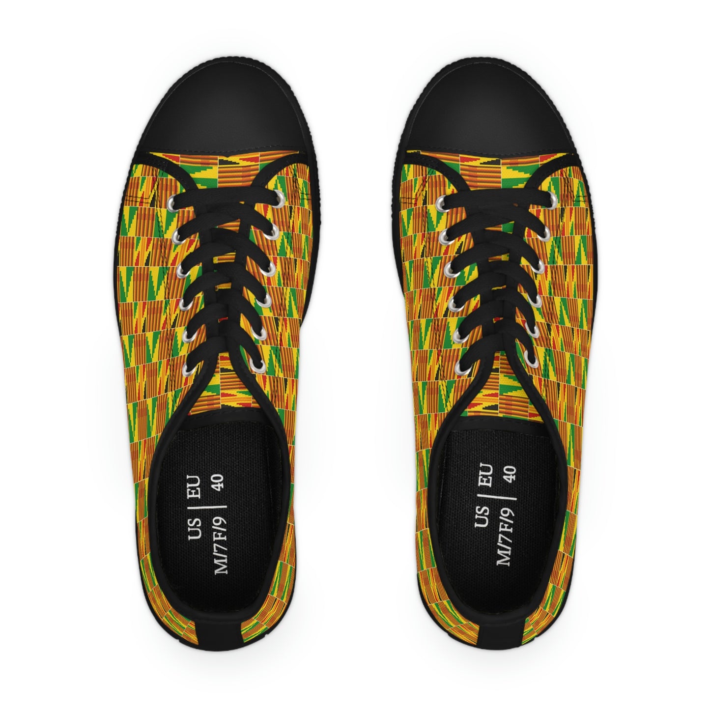 Customized Kente Print Women's Low Top Sneakers