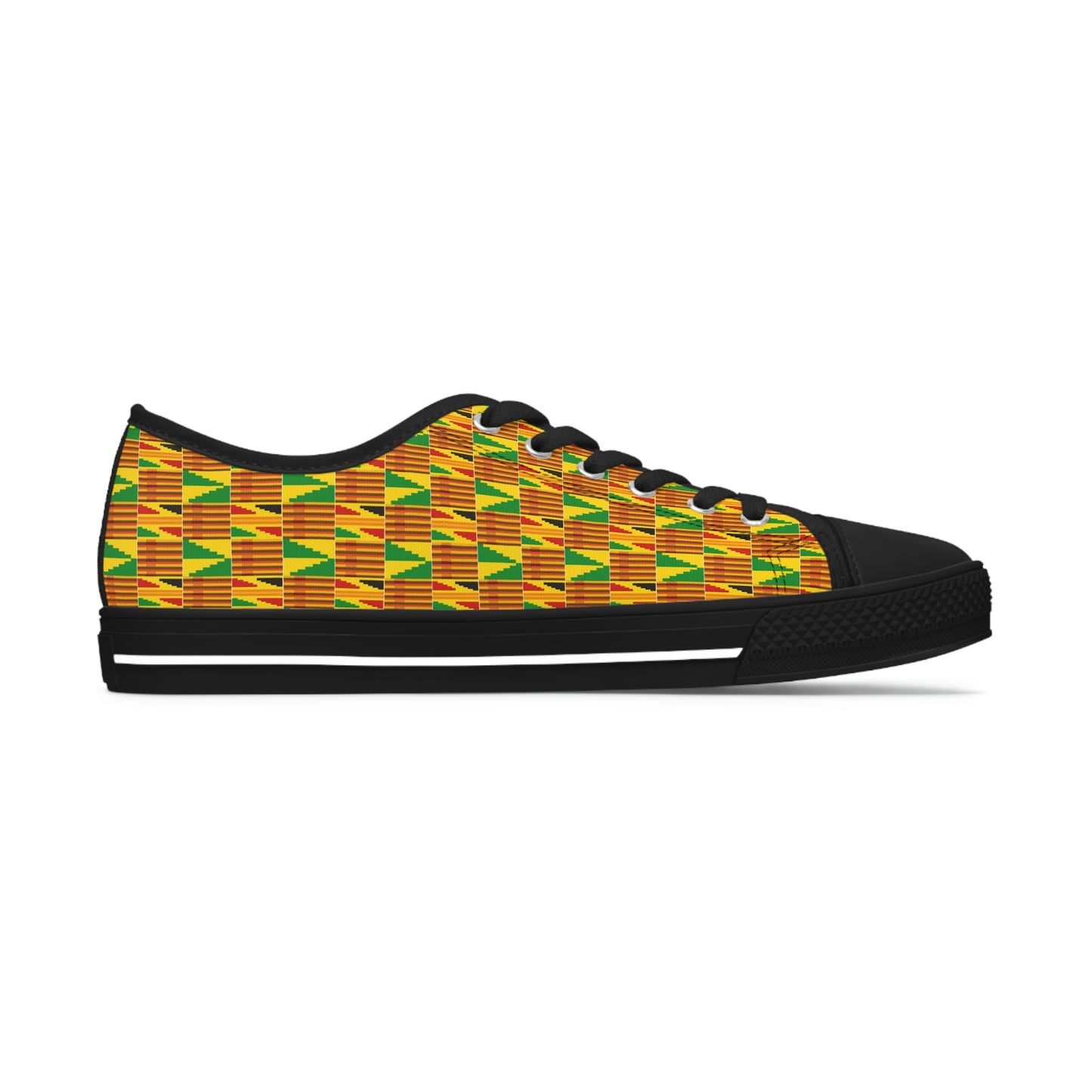 Customized Kente Print Women's Low Top Sneakers