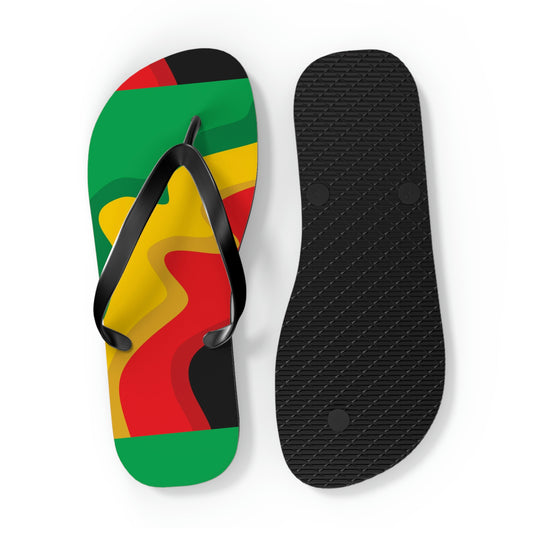 Rasta Print Flip Flops