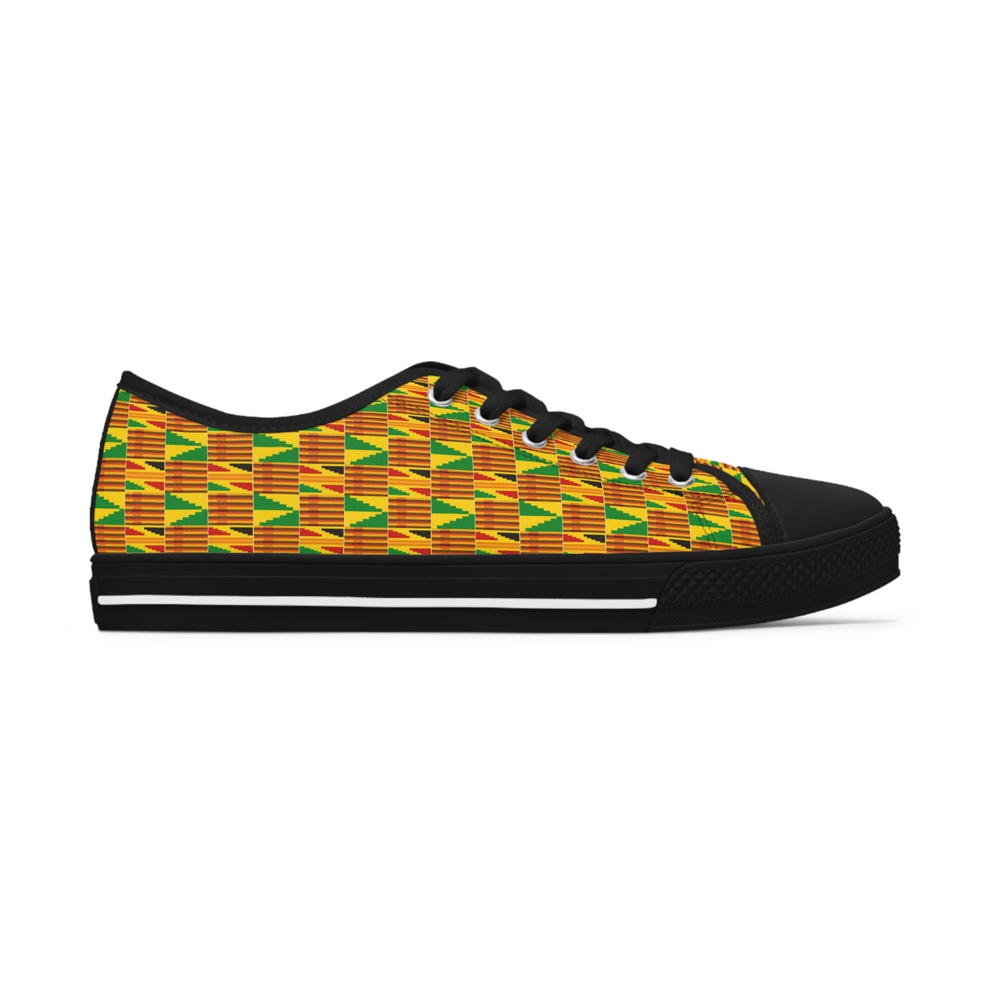 Customized Kente Print Women's Low Top Sneakers