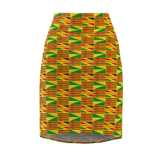Kente African Print Pencil Skirt