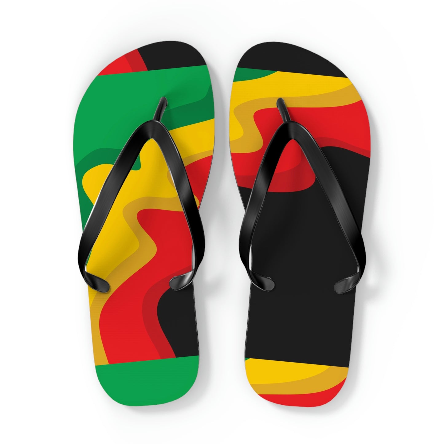 Rasta Print Flip Flops