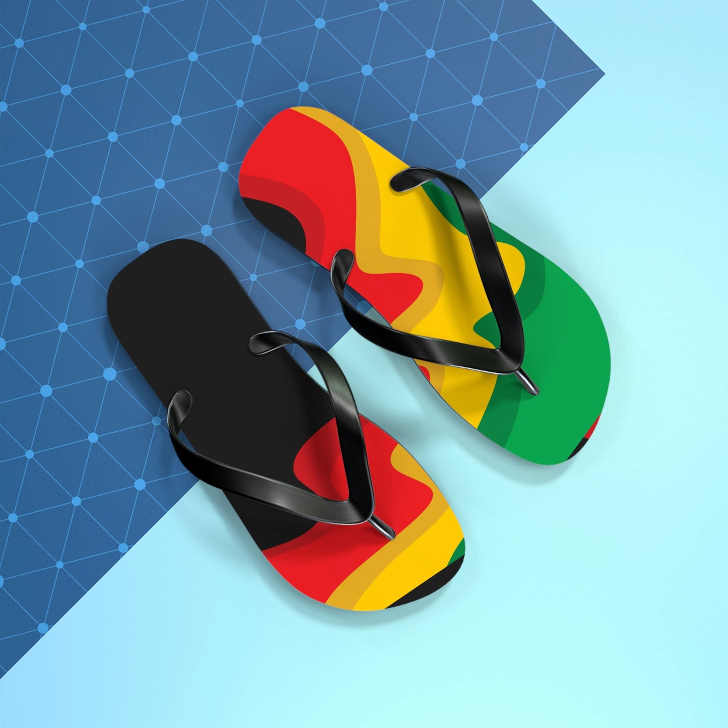 Rasta Print Flip Flops