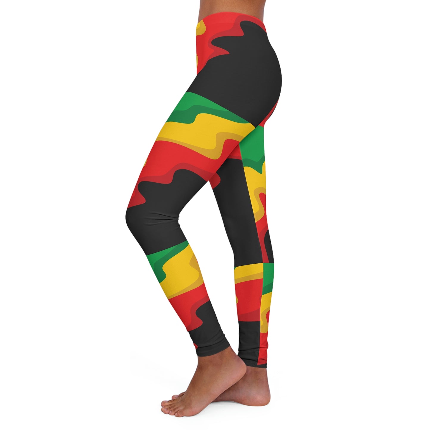Rasta Print Women's Spandex Leggings