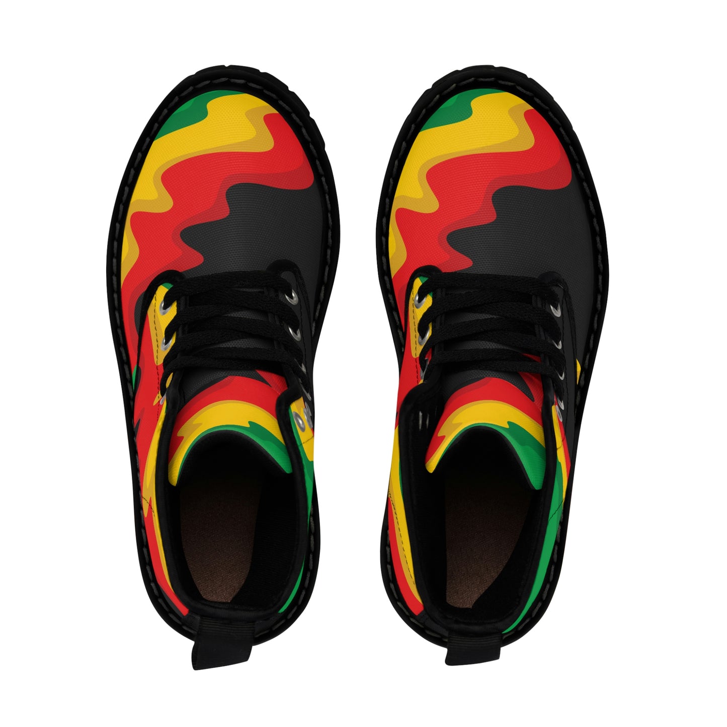 Rasta Print Customized Men's Canvas Boots