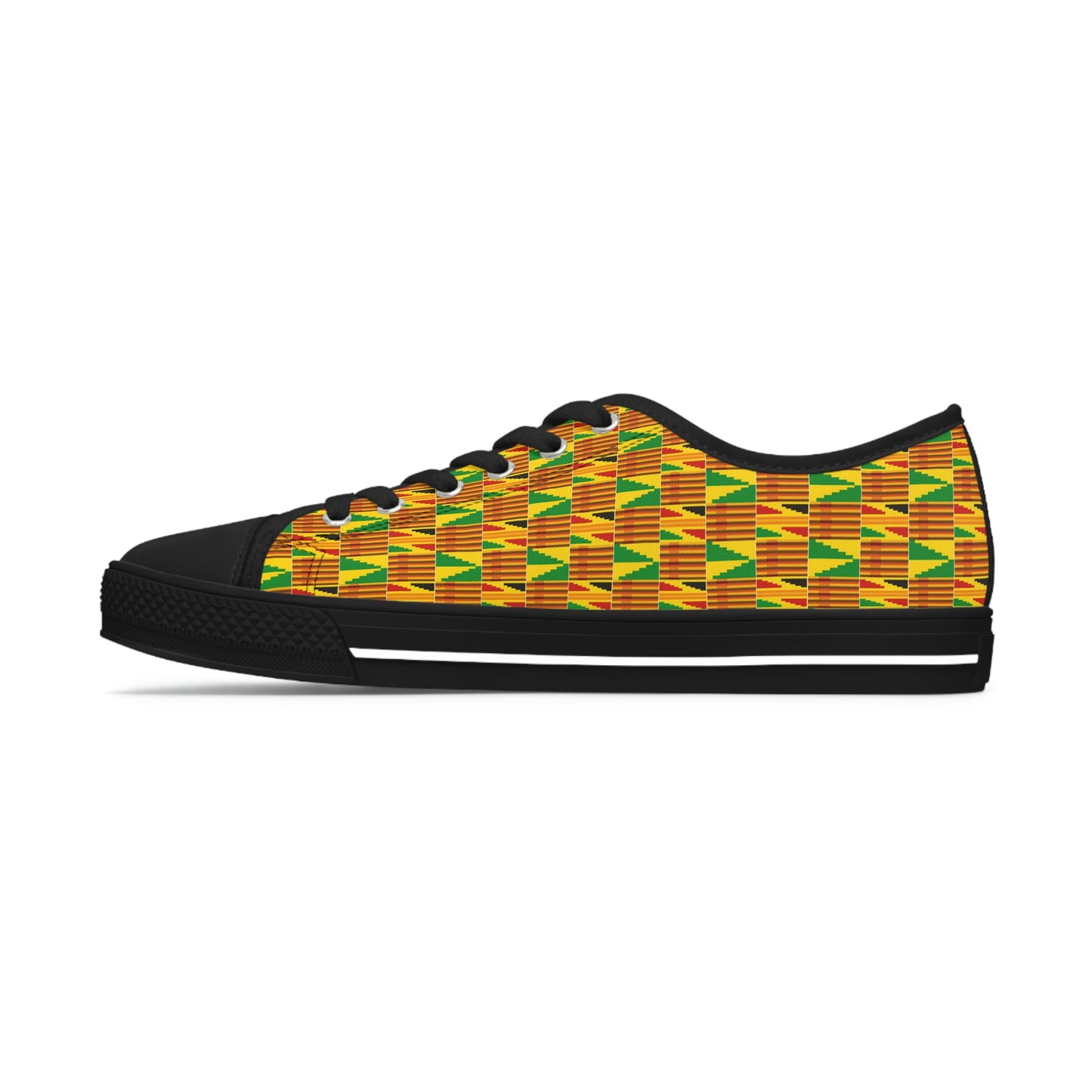 Customized Kente Print Women's Low Top Sneakers