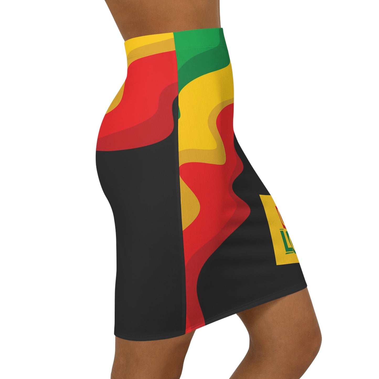Rasta Print "One Love" Mini Skirt