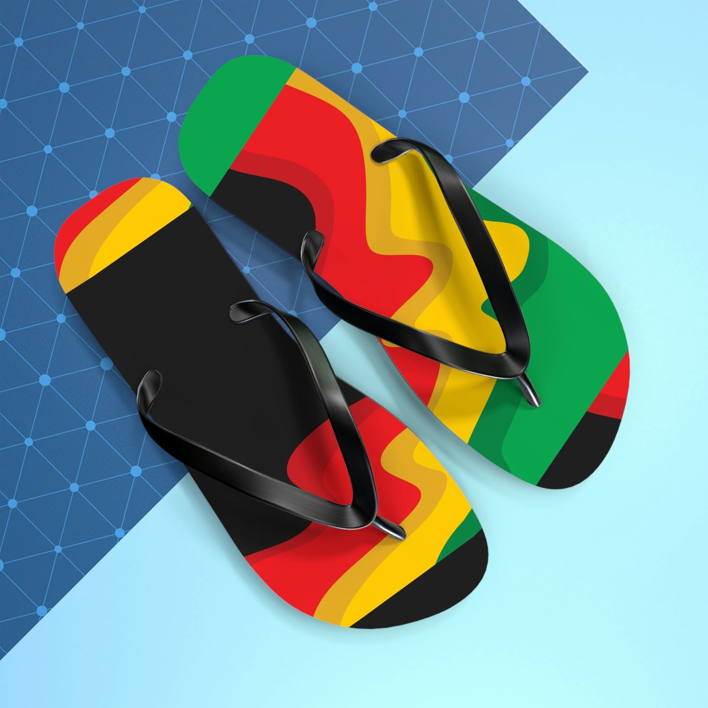 Rasta Print Flip Flops